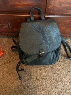 Brand new leather black backpack