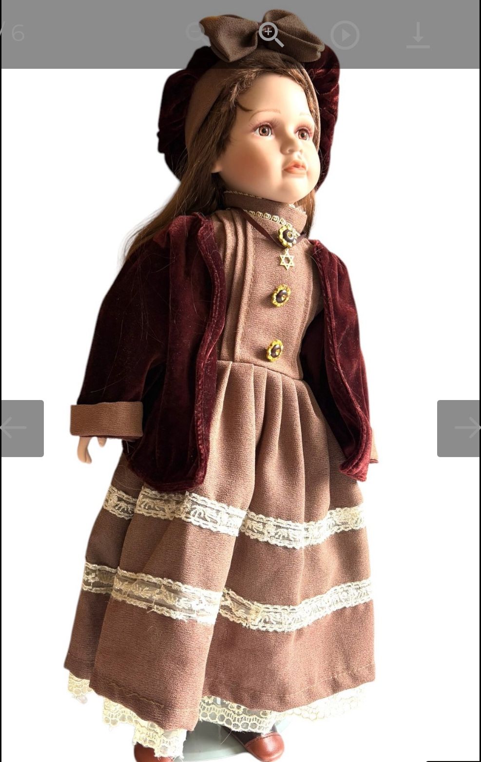 NIB Ellis Island Collection Porcelain Doll - Molly
