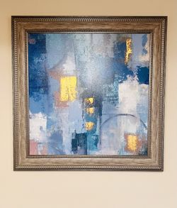  Wall Art - Abstract (gold, Blue)