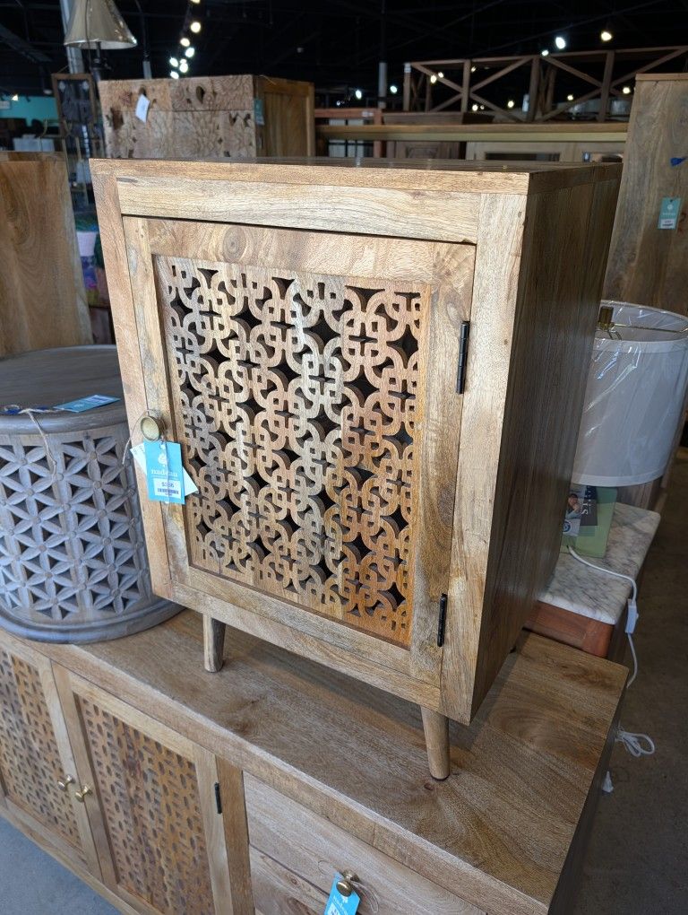 One Drawer Hand carved Cabinet
