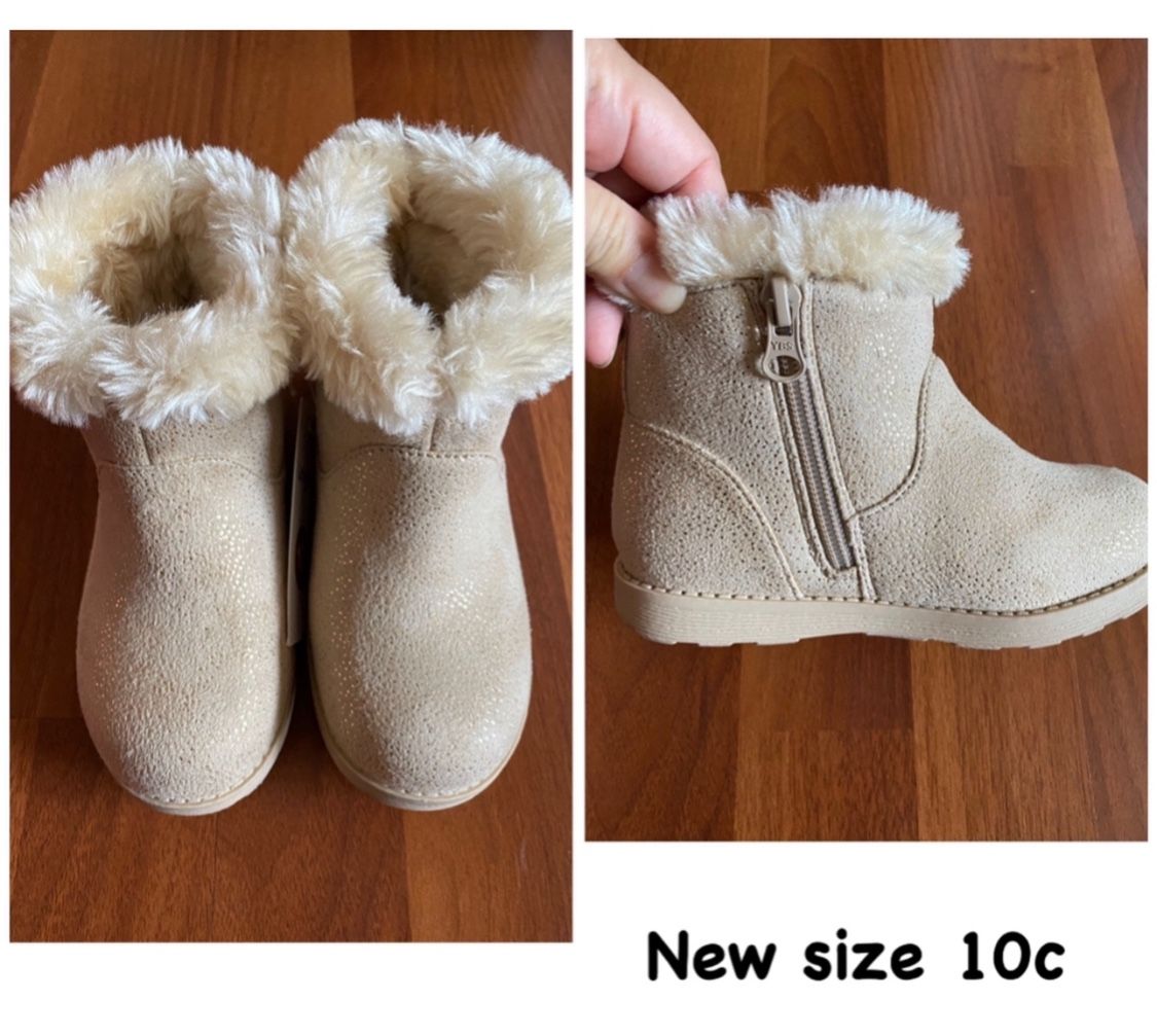 New 10c little girl fur boots