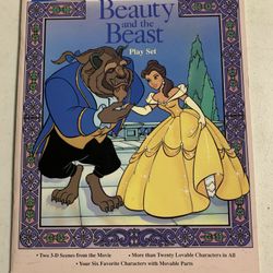 New Vintage 1991 Walt Disney’s Beauty And The Beast Play Set Book - press out paper dolls and assemble 