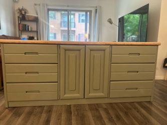 Modern Oak / Sage Green Dresser