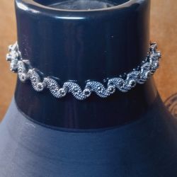 St.Silver Marcacite Bracelet-6.75"-12.39 Grams