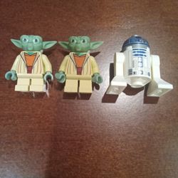 Lego Star Wars Lot Yoda Clone Wars White Hair And R2D2 