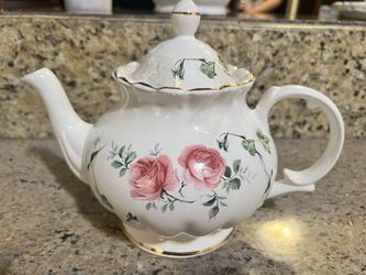 Vintage Pink Roses with Ivy Teapot by Arthur Wood & Son