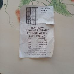 Athen Library French White  Hutch