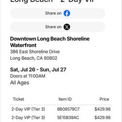 Long Beach Warped Tour VIP tickets