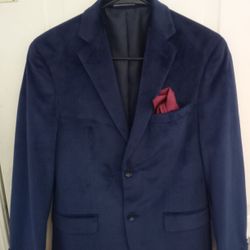 Alfani Navy Velvet Blazor Jacket 32s