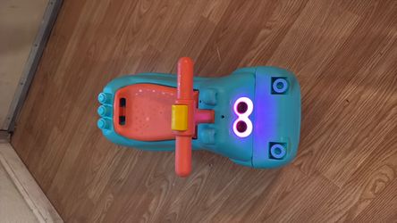 Blue hippo push ride on car