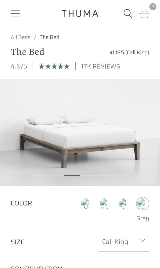Thuma Cali King bed.