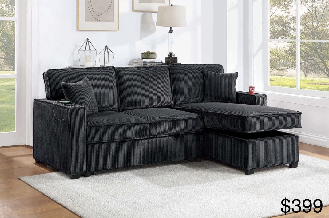 Corduroy Sectional Sleeper Sofa