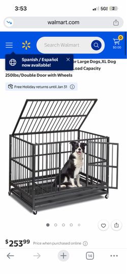 XL Heavy Duty Dog Crate with Wheels