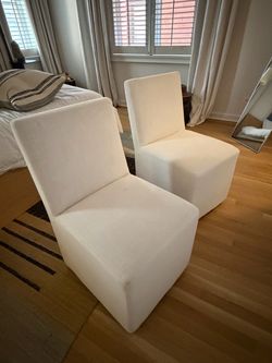 RH Restoration Hardware Upholstered Dining Chairs – Set of 2