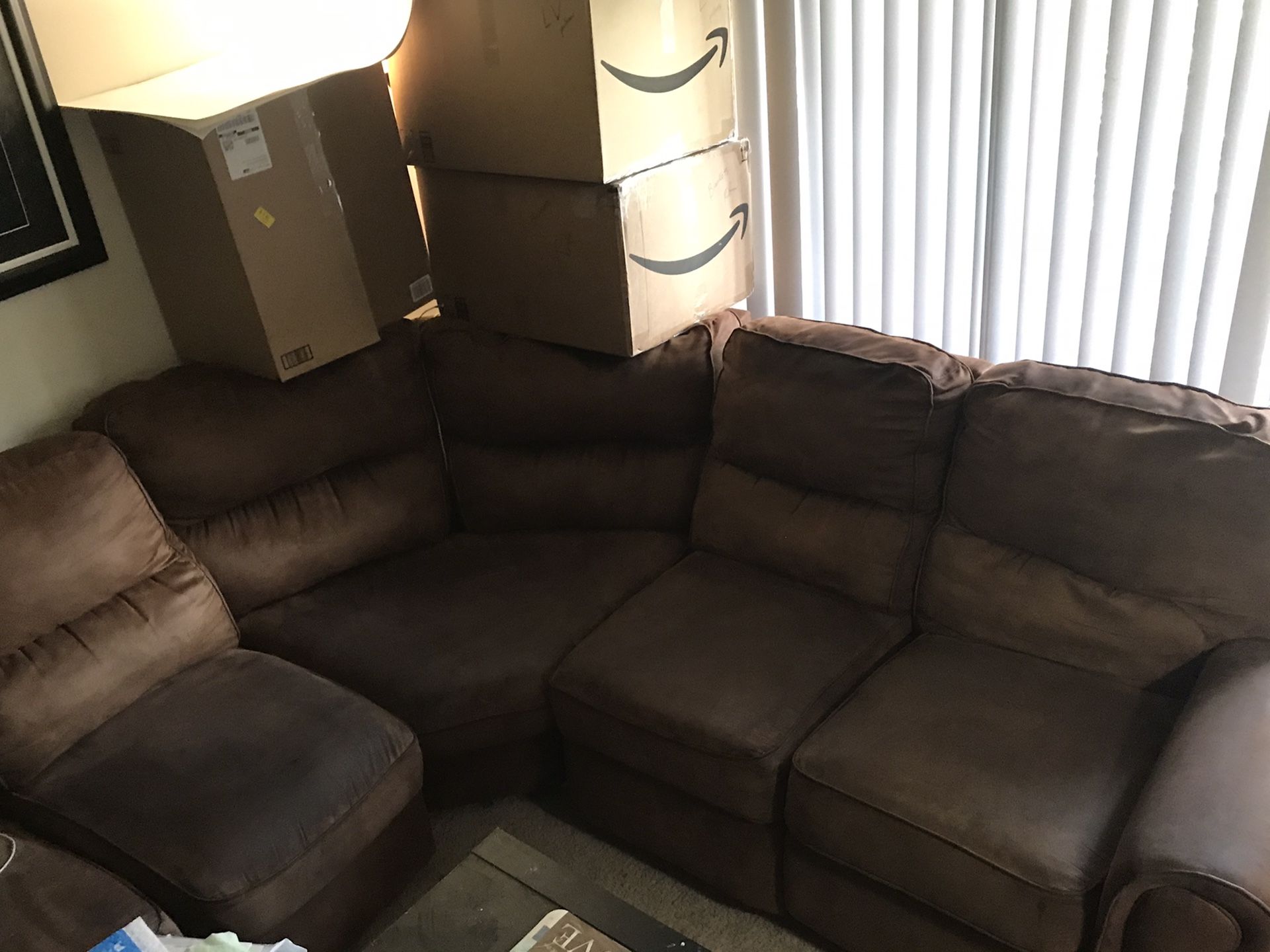 Sectional/Recliner Sofa - will sell for 1/2 price — $125 if picked up ASAP PLEASE READ