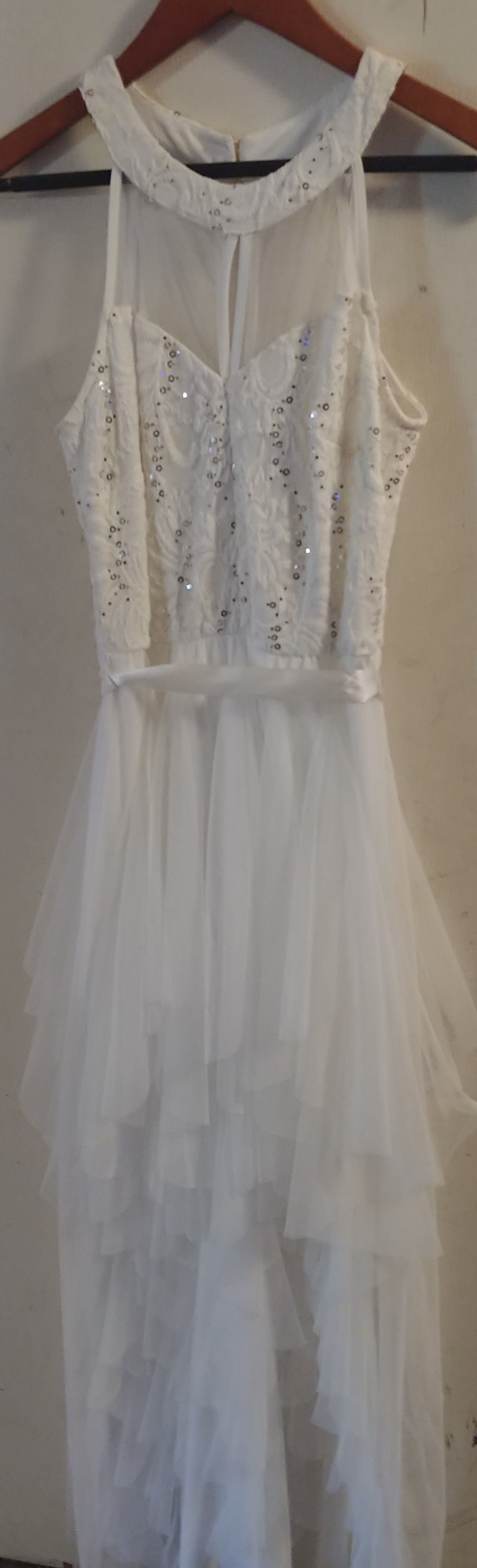White prom dress size small