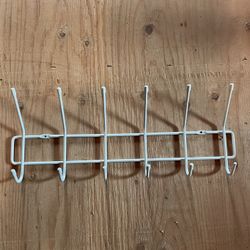 White Hooks Towel Rack Holder For Wall 8x19.5”