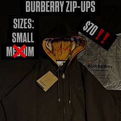 BURBERRY ZIP-UPS