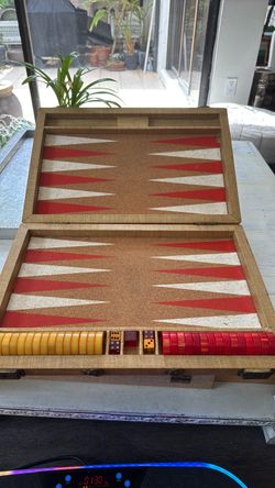 Vintage Backgammon Set with Pieces and Dice