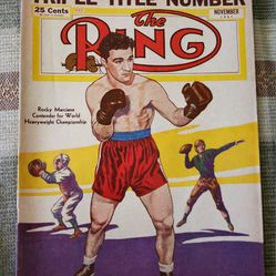 Rare 1951 "The Ring" Boxing Magazine Feat. Rocky Marciano  On Cover!