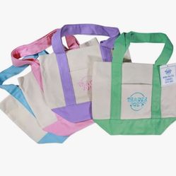 New - Set of Four Trader Joe's Mini Canvas Totes Bags