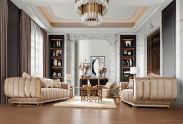 Horizon Elite Beige 3-Pc Living Room Set / HD-9004-SET3