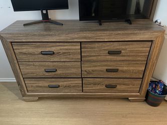 6-Drawer Wood Tone Dresser