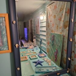 Beautiful Beveled Mirror. With Shells