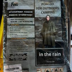 FWG Rain Poncho Waterproof Raincoat For Adult