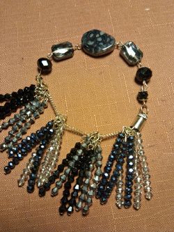 Waterfall Crystals n spiderweb stone bracelet