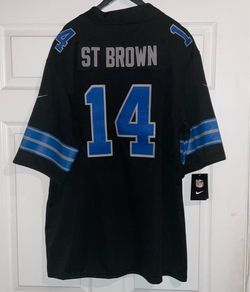 Amon Ra St. Brown #14 Detroit Lions Black Color Rush Jersey - Adult men’s size XL NEW WITH TAGS “Motor City”