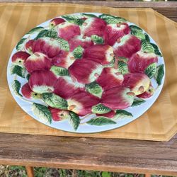 Apple Decorated Plate and Platter