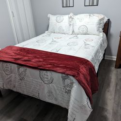 Full Size Bed W/ Box & Mattress, Plus  Mattress Covers