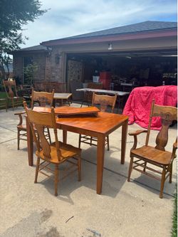 Table and chairs.