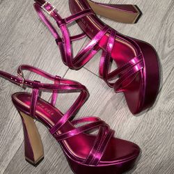 Kenneth Cole Hot Pink Allen Platform Sandals