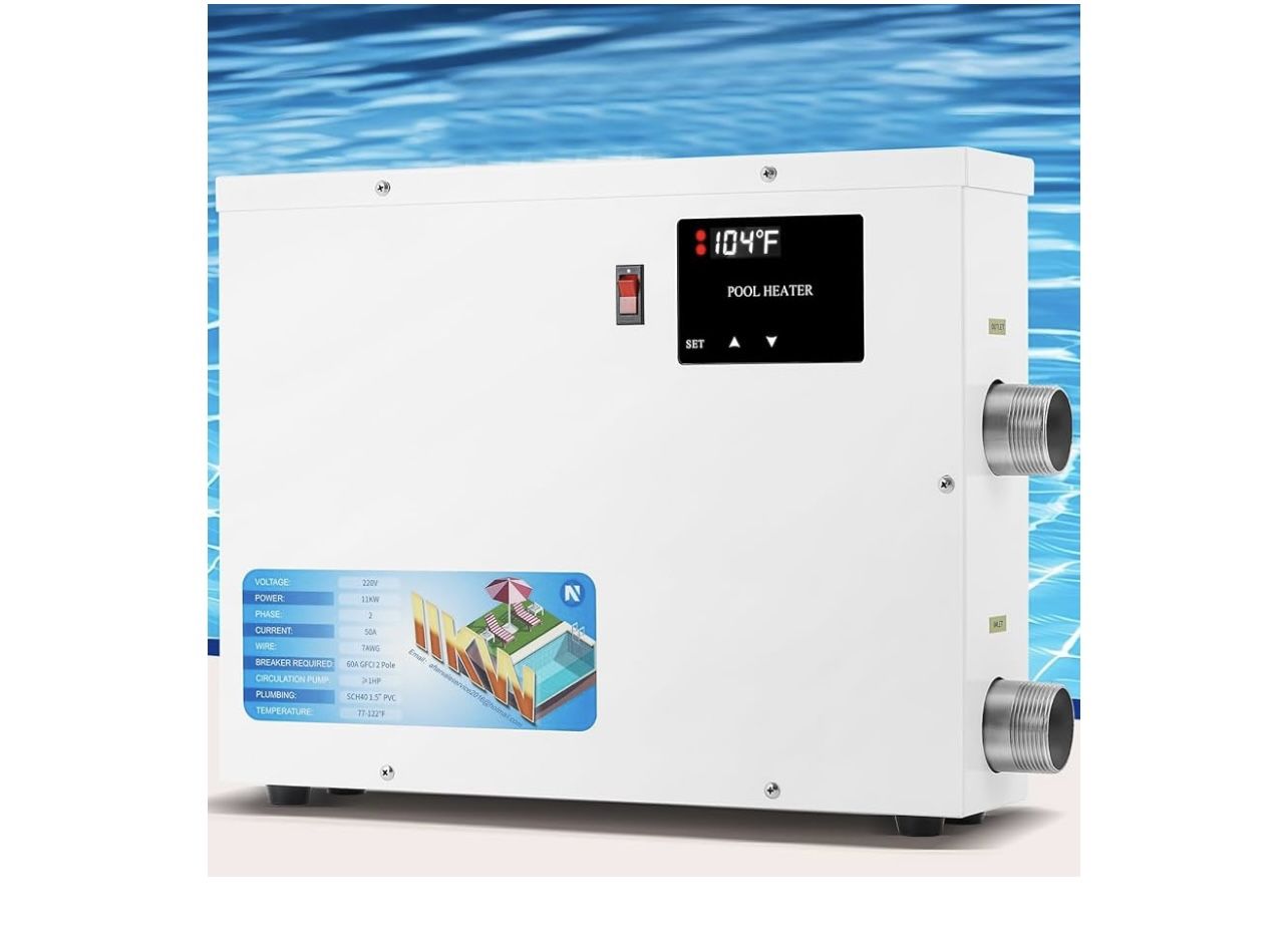 NEWTRY 9KW SPA Heater, 220V Pool Heater Electric Swimming Pool Heaters Hot Tub Heater Thermostats with Digital Display for SPA, Hot Tub, Above Ground