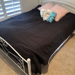 Bed frame and queen mattress