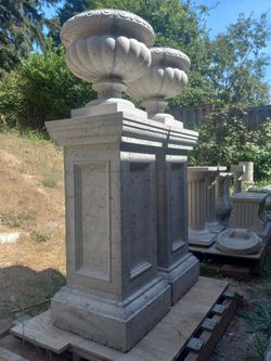 Concrete pedestals and planters