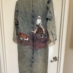 Full Length Denim Duster Jacket