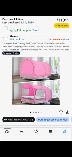 Twin bed canopy tent