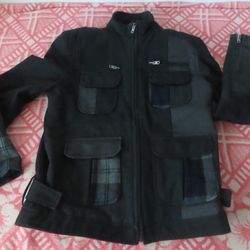 Desigual wool blend utility Patchwork Jacket sz 52