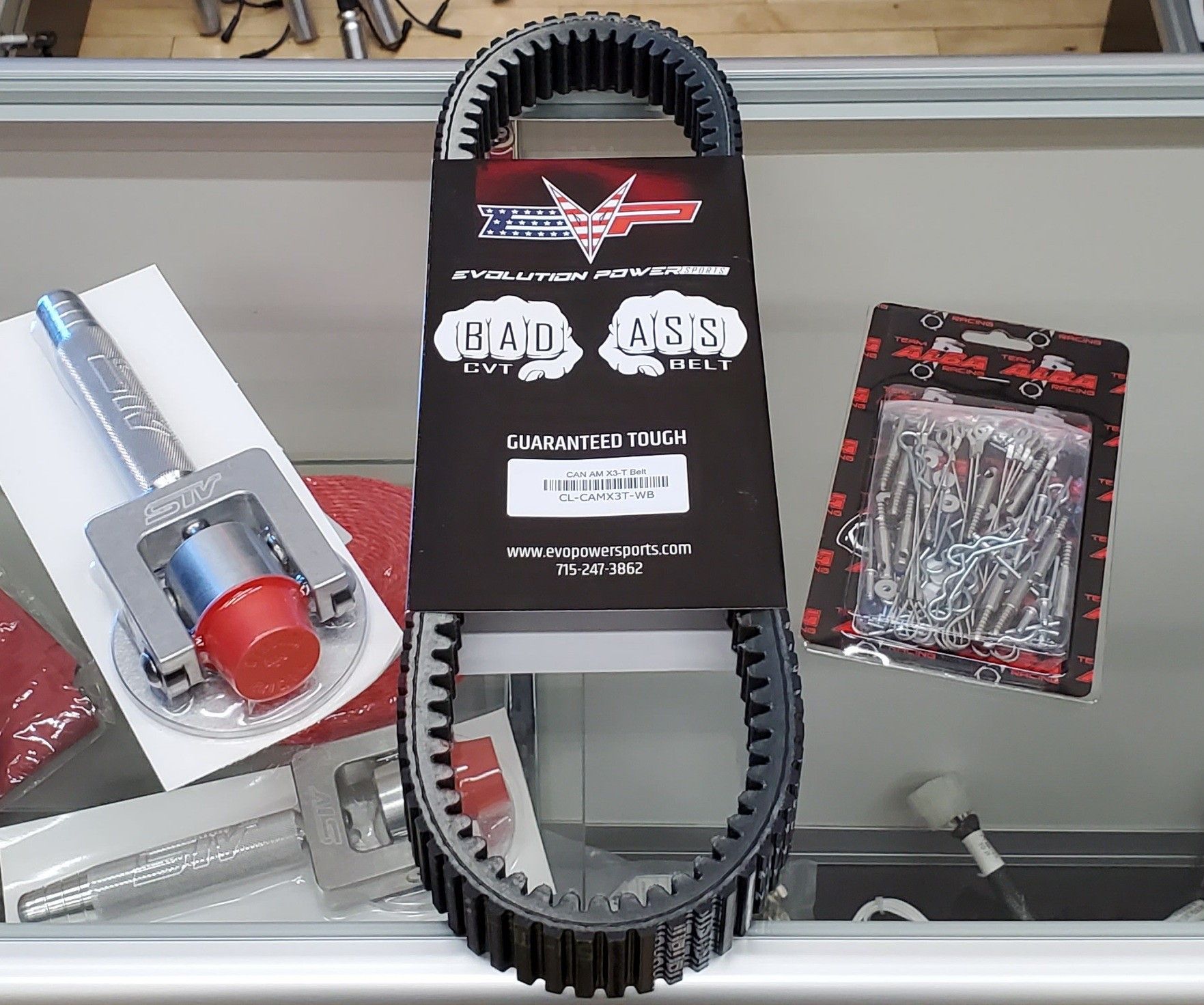 EVO Powersports belt, STV belt removal tool and alba clutch pin kit