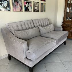 Grey Couch , Down Filled Feathers