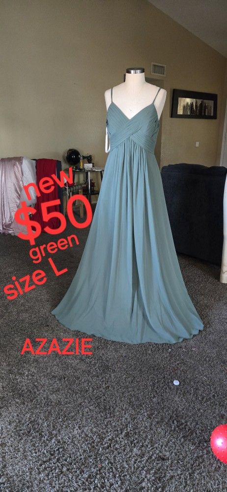 Green Azazie Dress Prom Dress Party Dress