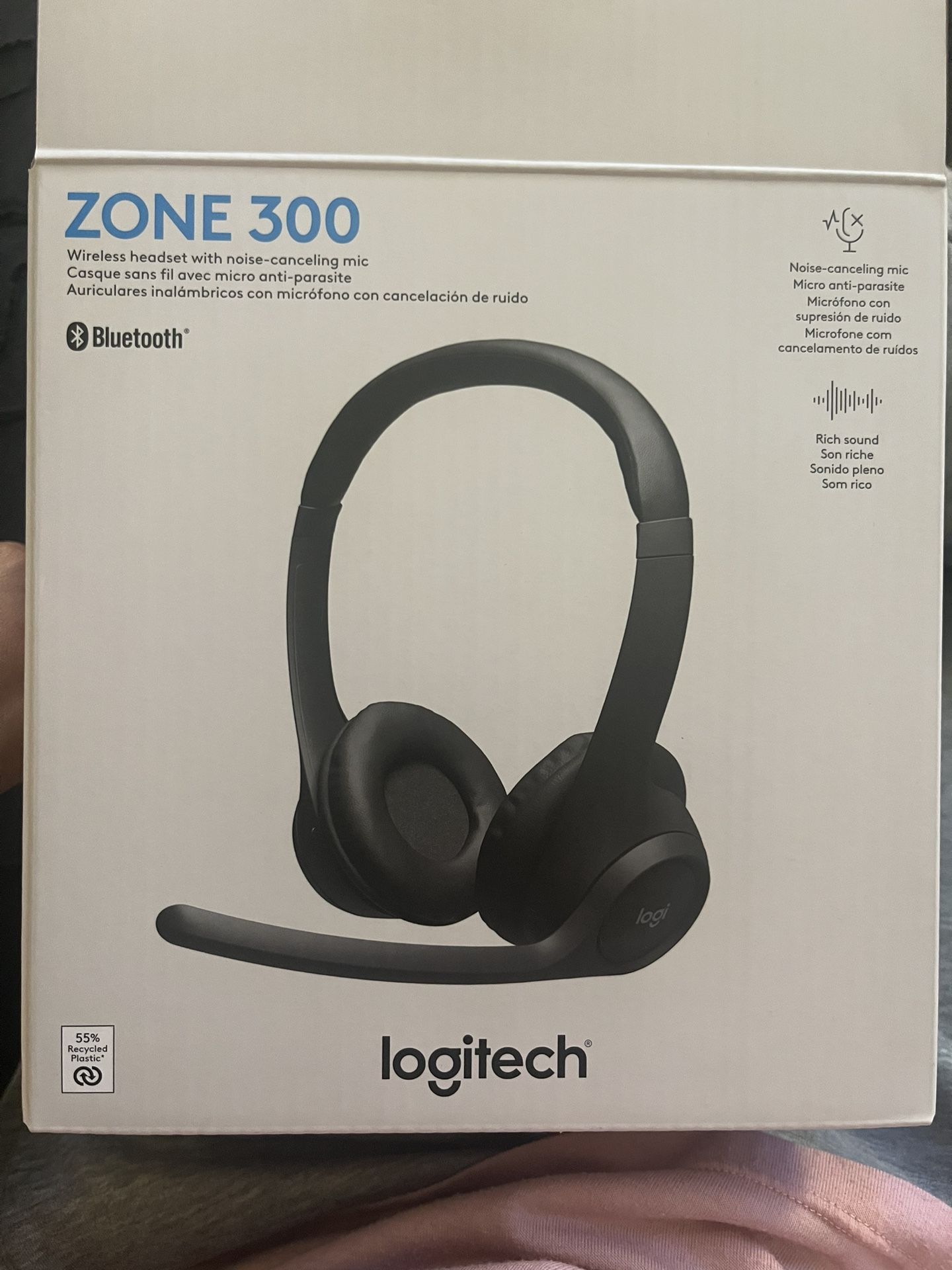 Logitech Zone 300 Wireless Bluetooth Headset with Noise-Canceling Mic