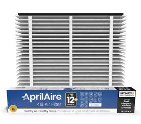 AprilAire 413 16 in. x 25 in. x 4 in. MERV 13 FPR 12+ Pleated Filter For Air Cleaner Models 1410/1610/2410/2416/3410/4400 (1-Pack)@B8-516