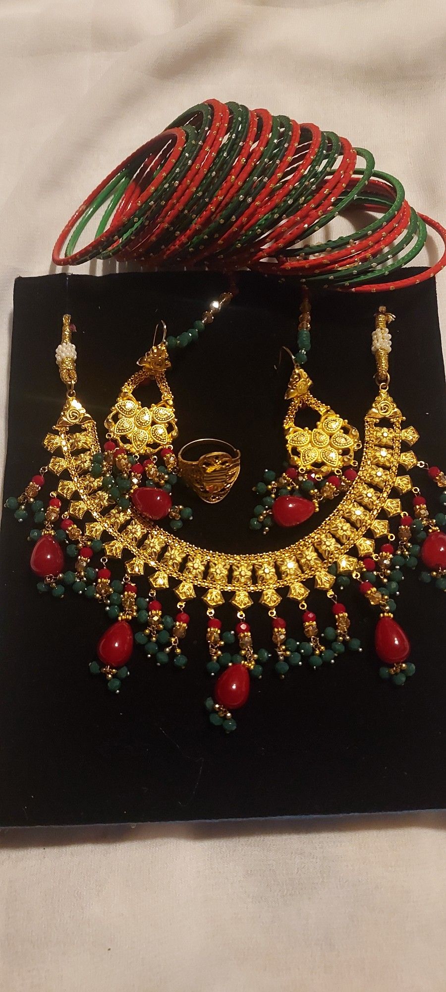 Bridal Jewelry Set With Matching Bangles/wedding/anniversary/baby Shower/eid/gifts