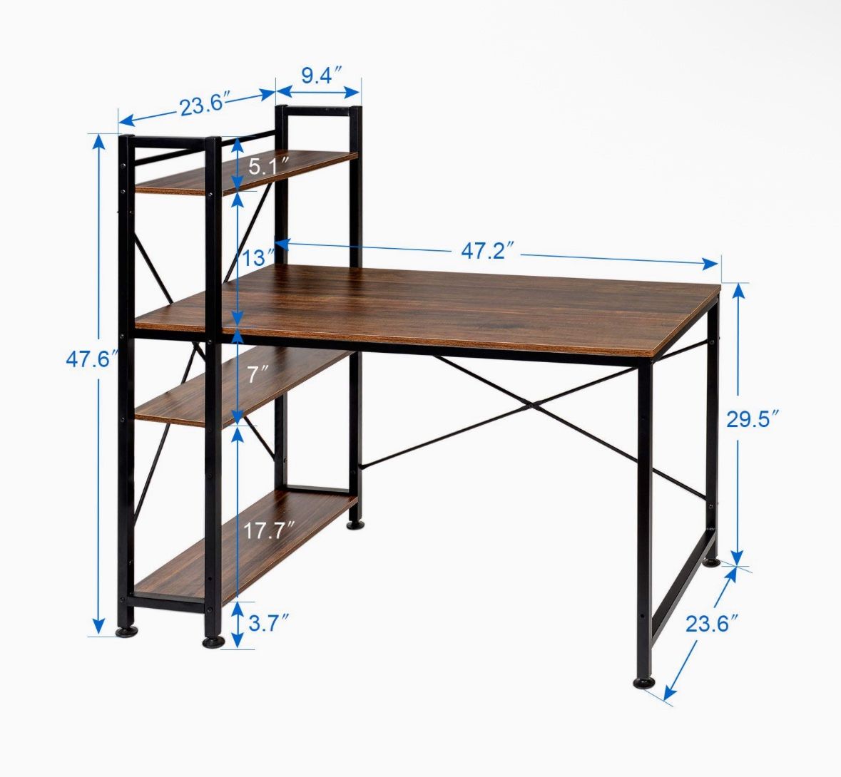 Computer Desk With Shelves