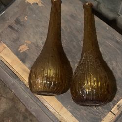 empoli glass genie bottle italian