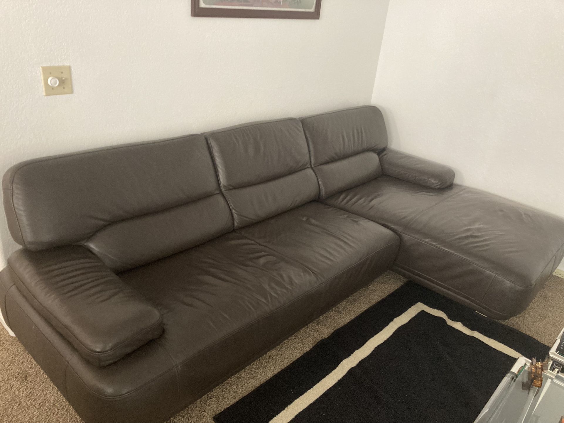 Espresso Leather Couch for Sale in Las Vegas, NV - OfferUp